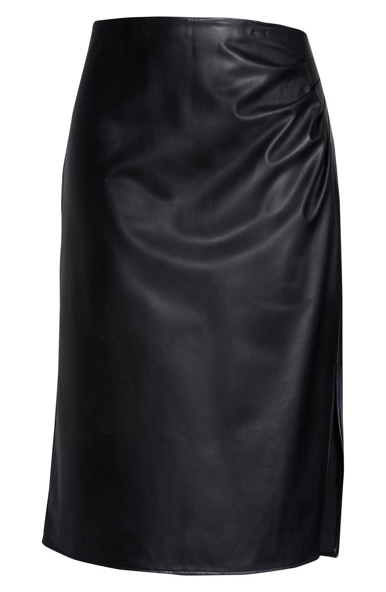 Halogen<sup>®</sup> Side Shirred Faux Leather Skirt, Alternate, color, 