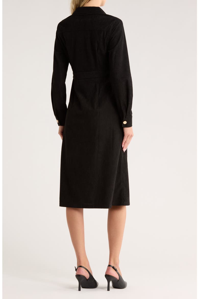 Dion Long Sleeve Shirtdress, Alternate, color, BLACK