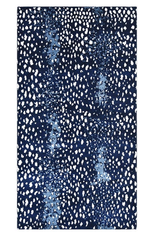 Solo Rugs Louis Handmade Wool Blend Area Rug in Blue 