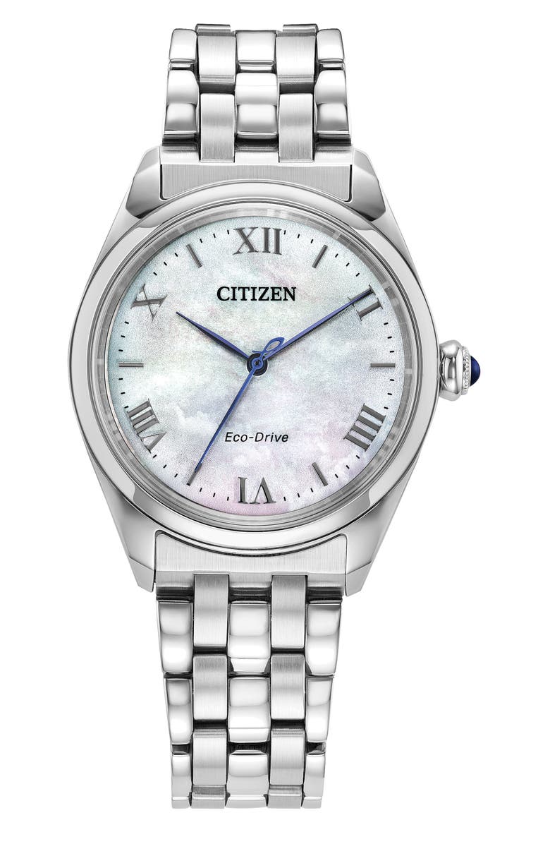 Citizen Classic Mother-of-Pearl Bracelet Watch, 33mm, Main, color, Silver-Tone