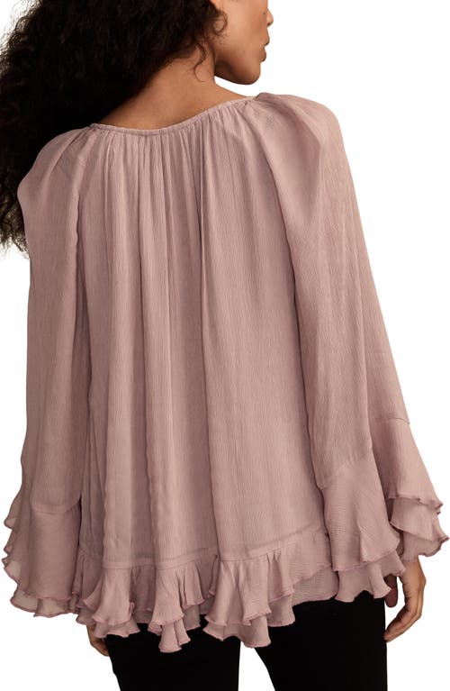 Lucky Brand Ruffle Chiffon Trapeze Top In Pink