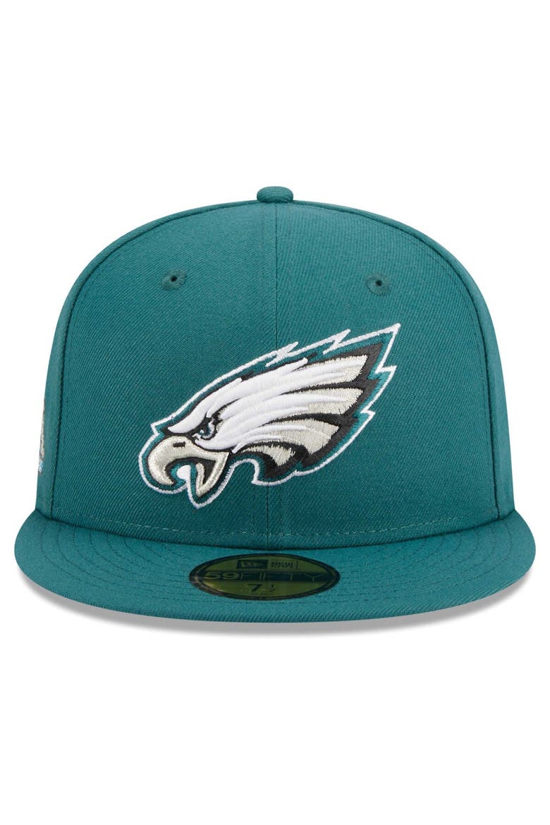Men's New Era Midnight Green Philadelphia Eagles  Main Patch 59FIFTY Fitted Hat, Alternate, color, Green