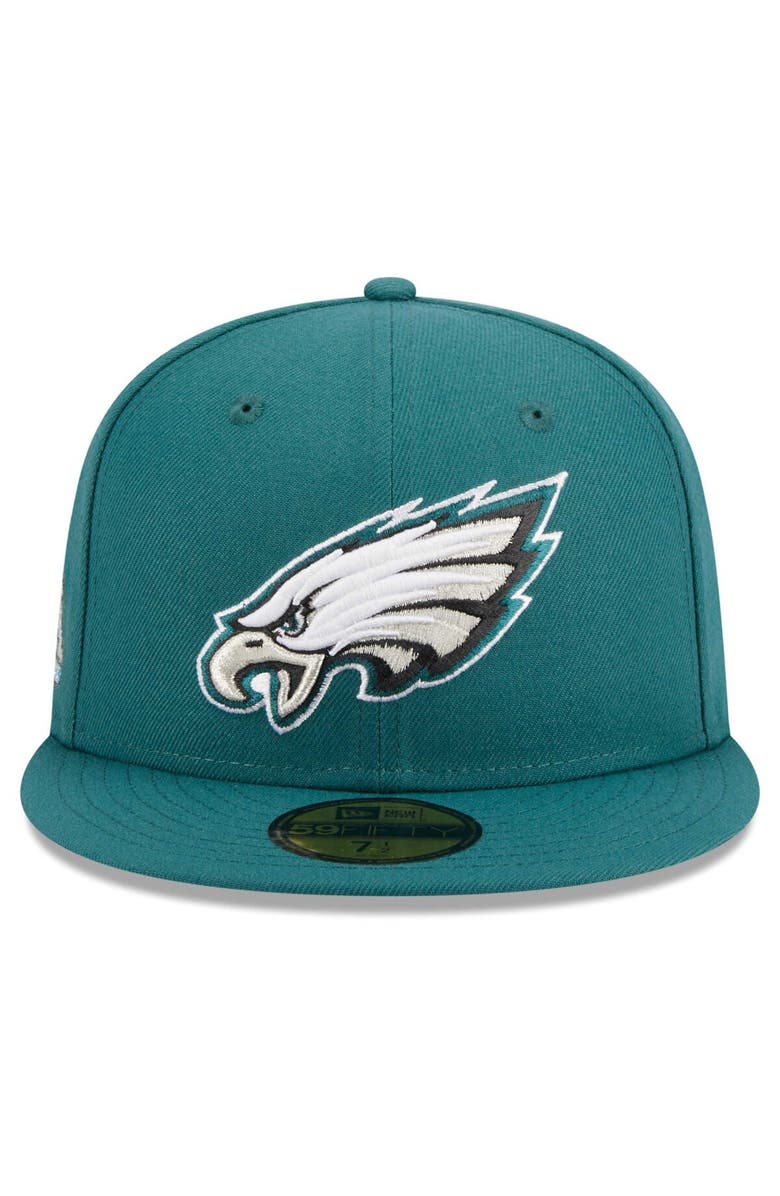 New Era Men's New Era Midnight Green Philadelphia Eagles  Main Patch 59FIFTY Fitted Hat, Alternate, color, Green