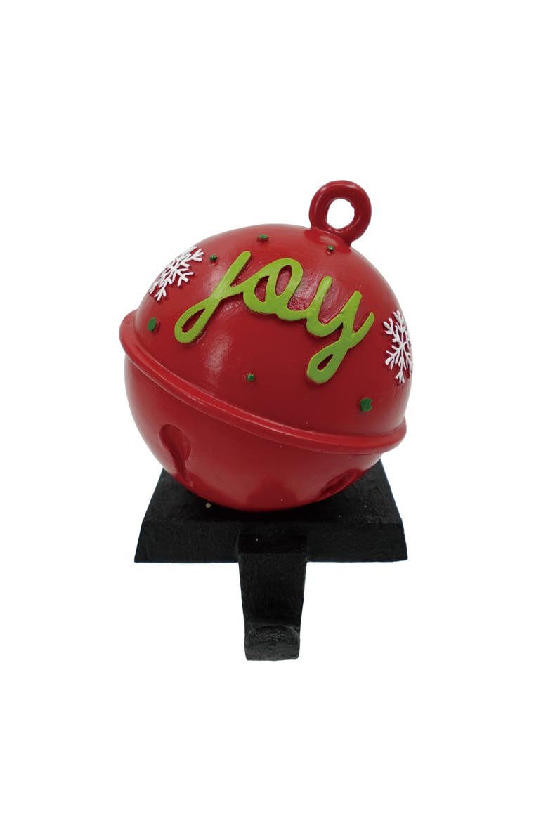 Transpac Resin Joy Ornament Stocking Holder Red Christmas Tree Decor, Main, color, 