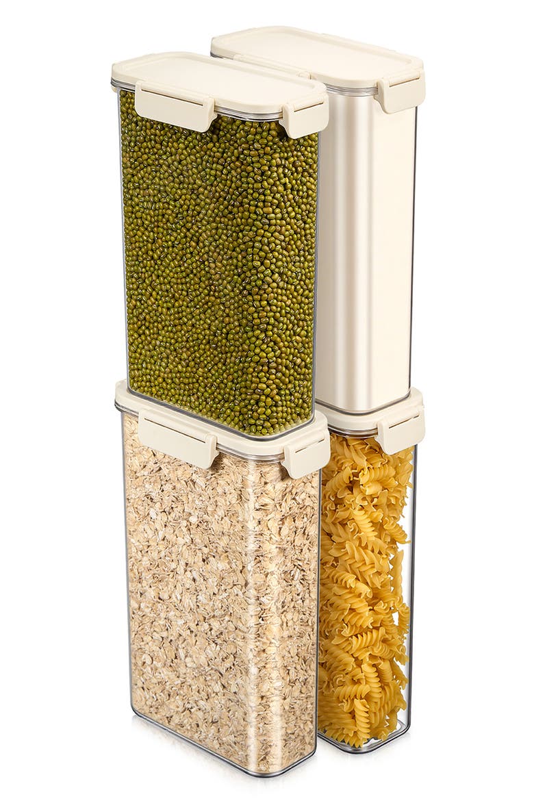Set of 4 Airtight Food Storage Containers, Alternate, color, NO COLOR