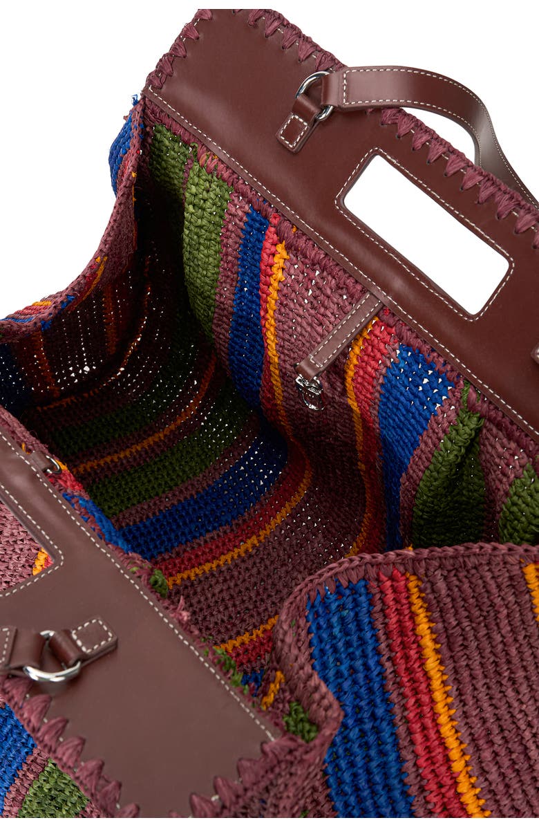 STAUD Rue Raffia Tote Bag, Alternate, color, Jungle Stripe Raffia