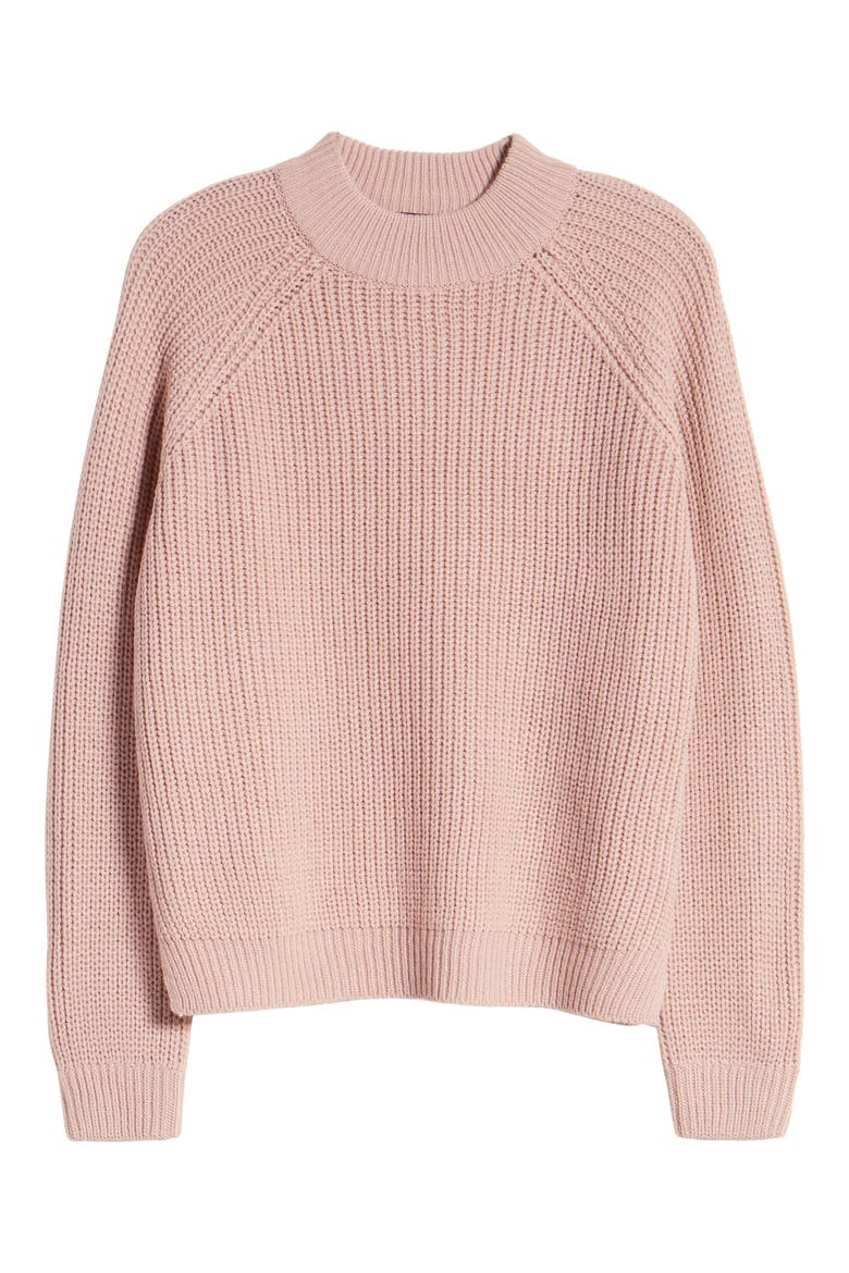 Mock Neck Shaker Sweater, Alternate, color, PALE MAUVE
