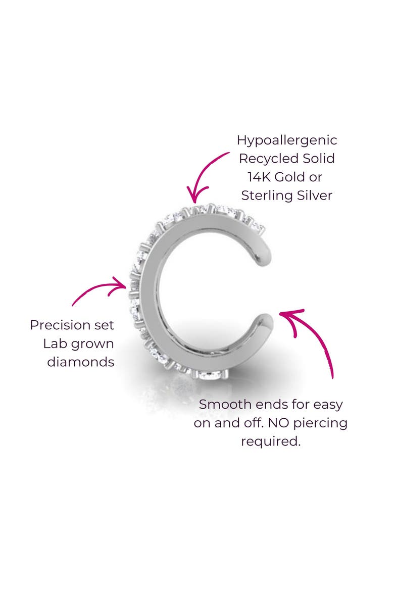 Double-Wave Mid Ear Cuff, Alternate, color, Silver
