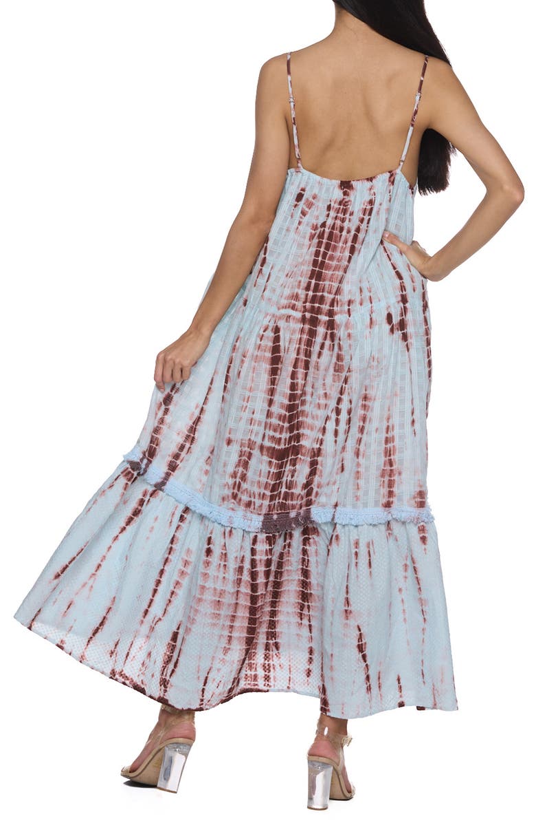 RANEES Embellished Tiered Maxi Dress, Alternate, color, Turquoise