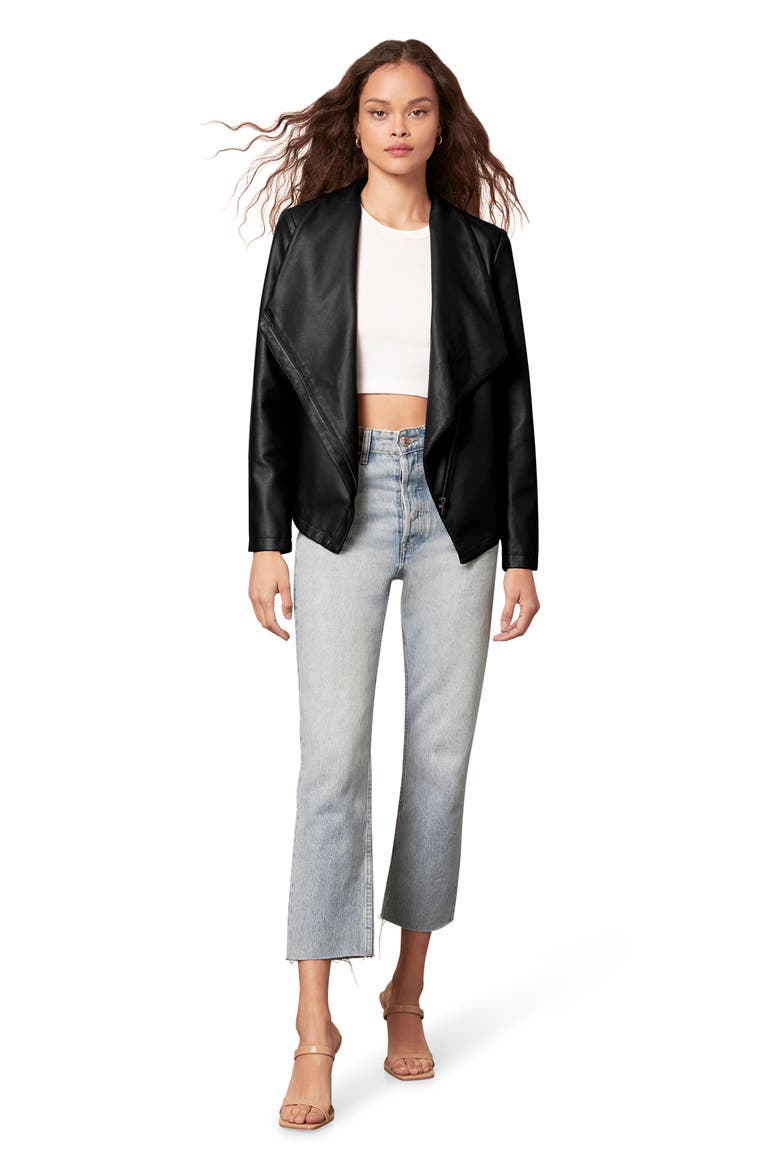 BB Dakota Faux Leather Jacket, Alternate, color, BLACK