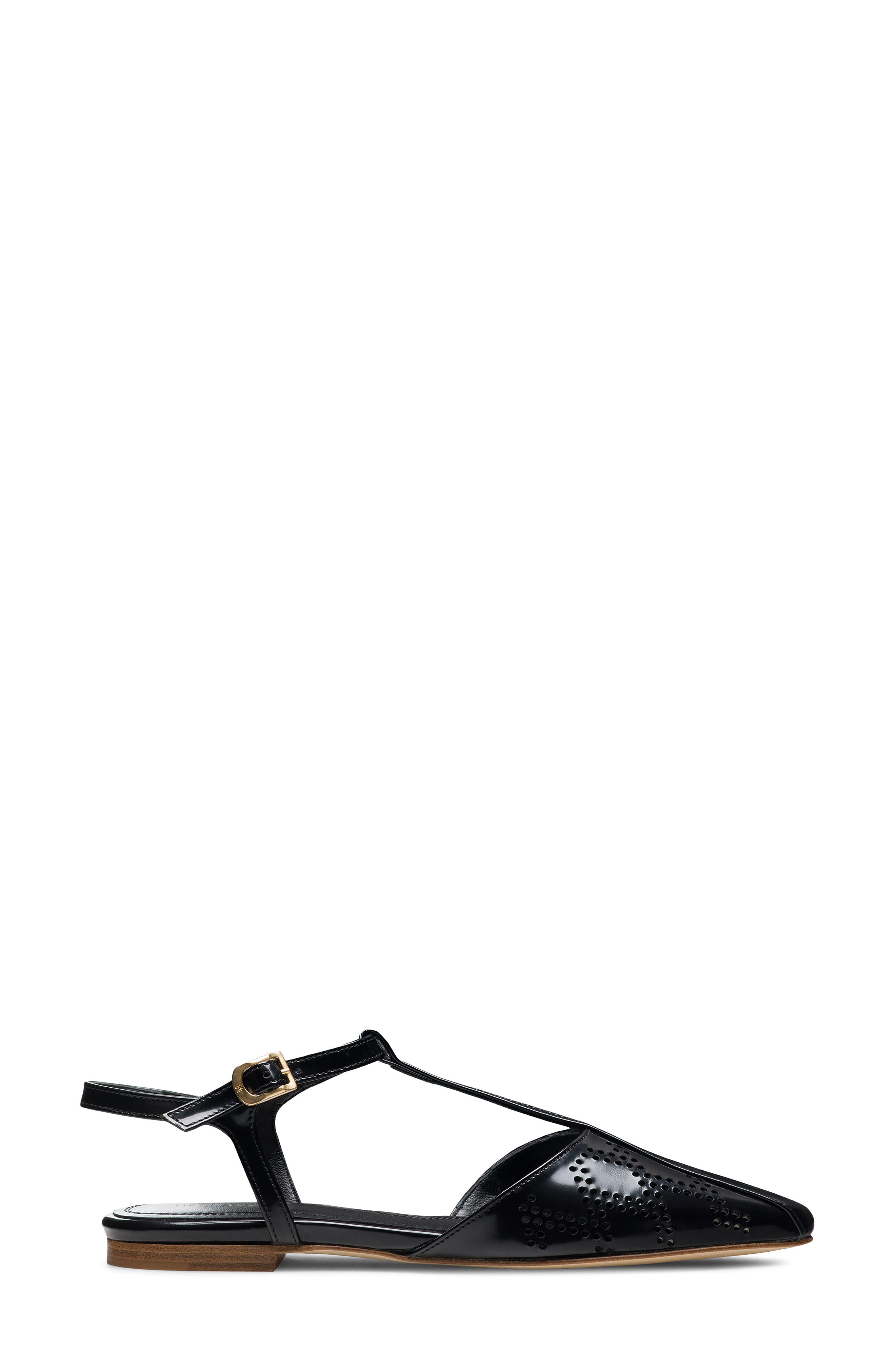Magnanni Siona Ankle Strap Pointed Toe Flat, Alternate, color, Black