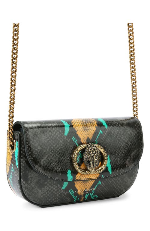 Kurt Geiger London Small Chelsea Snake Embossed Leather Crossbody Bag In Gray