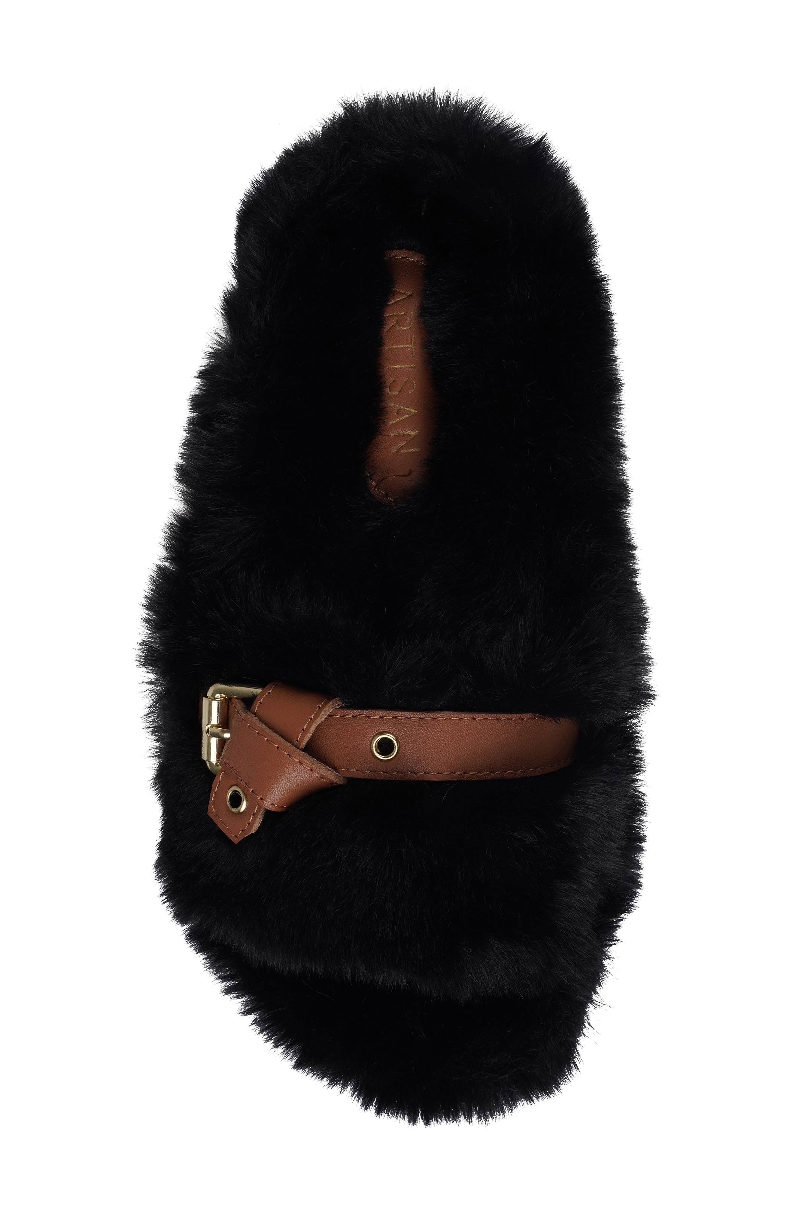 Artisan Crafted By Zigi Zaytina Faux Fur Slide Sandal, Alternate, color, Blk Faux O
