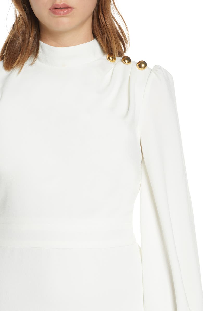 Eliza J Button Shoulder Long Sleeve Dress, Alternate, color, 