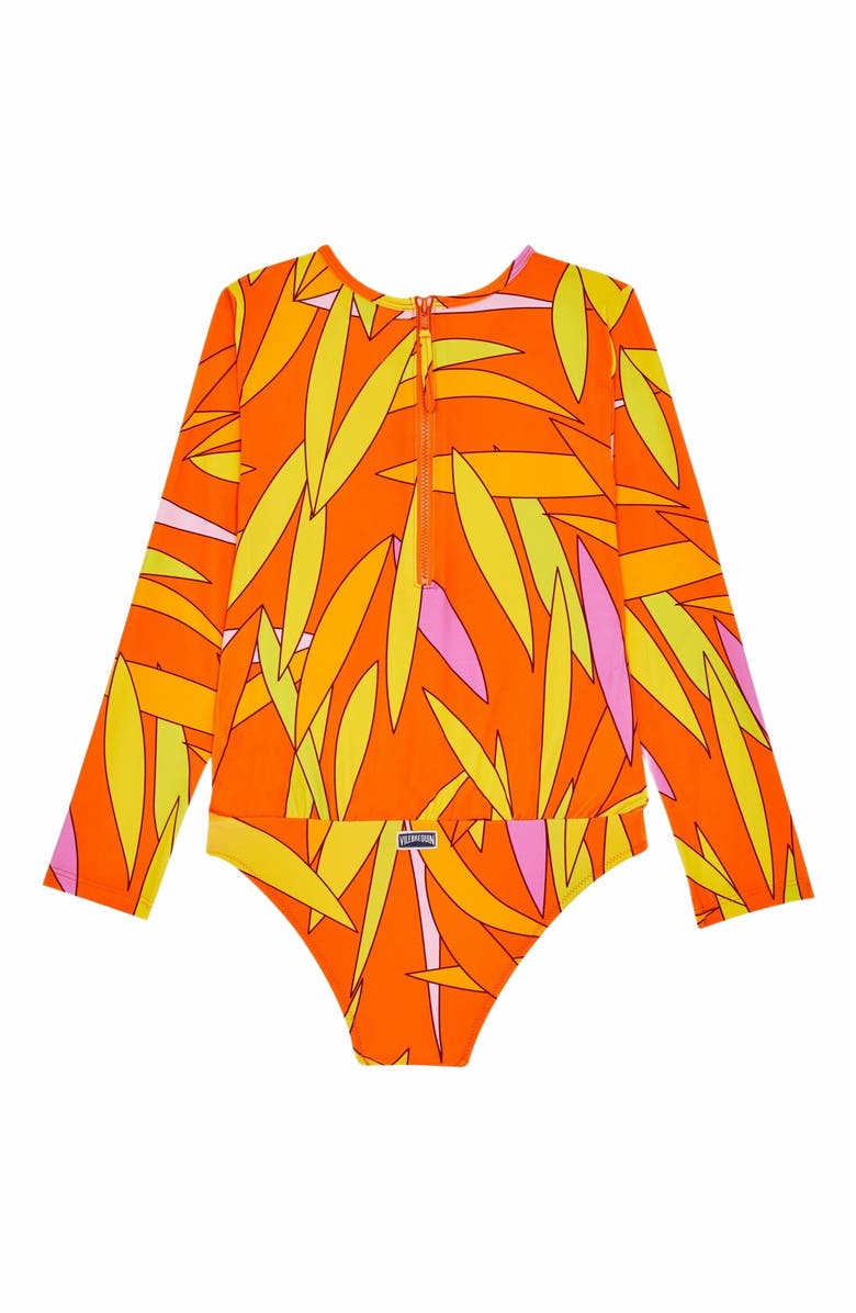 Vilebrequin Kids' Madrague One-Piece Zipped Rashguard Swimsuit, Alternate, color, 