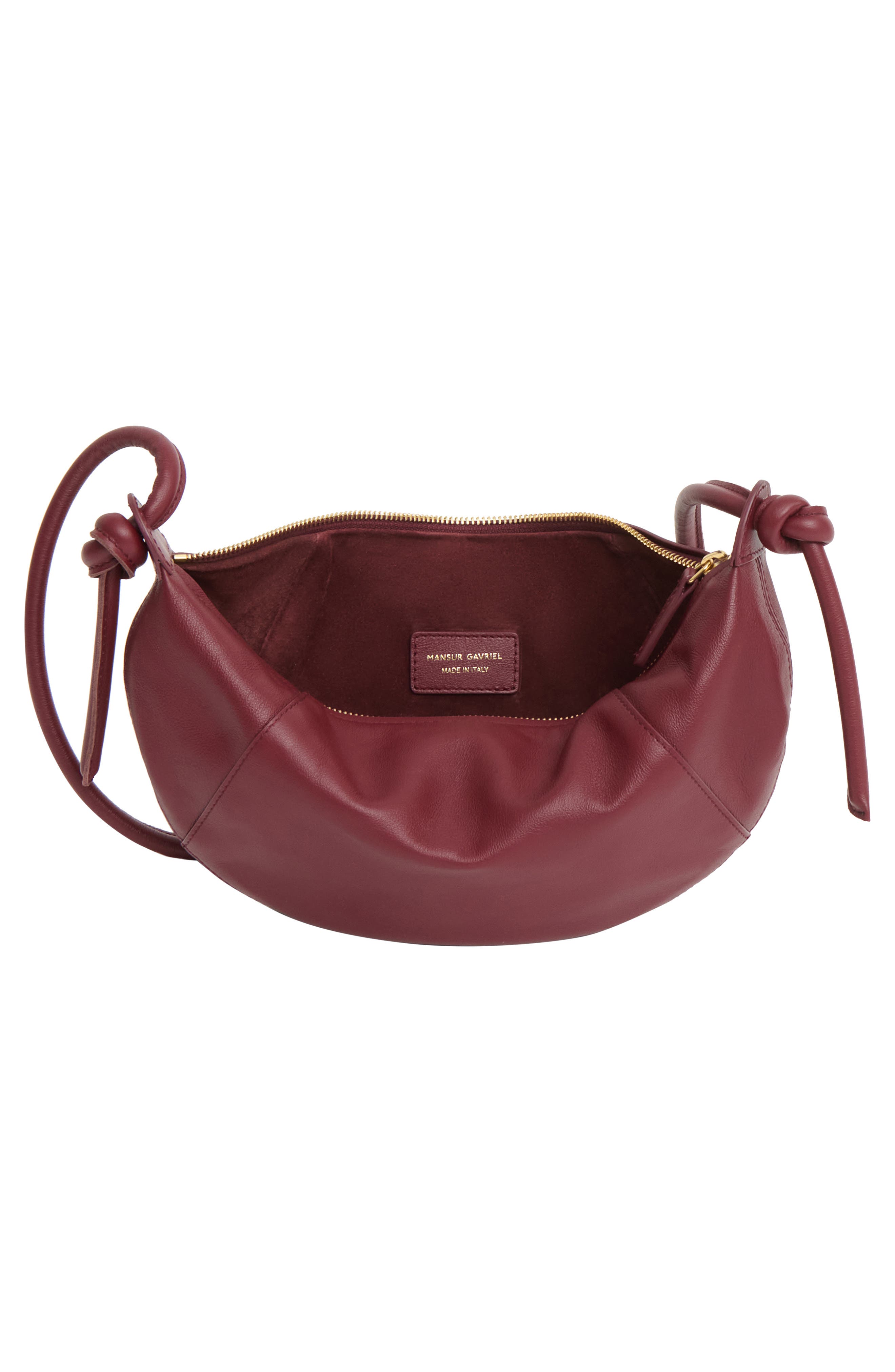 Mansur Gavriel Mini Fortuna Leather Crossbody Bag, Alternate, color, Oxblood