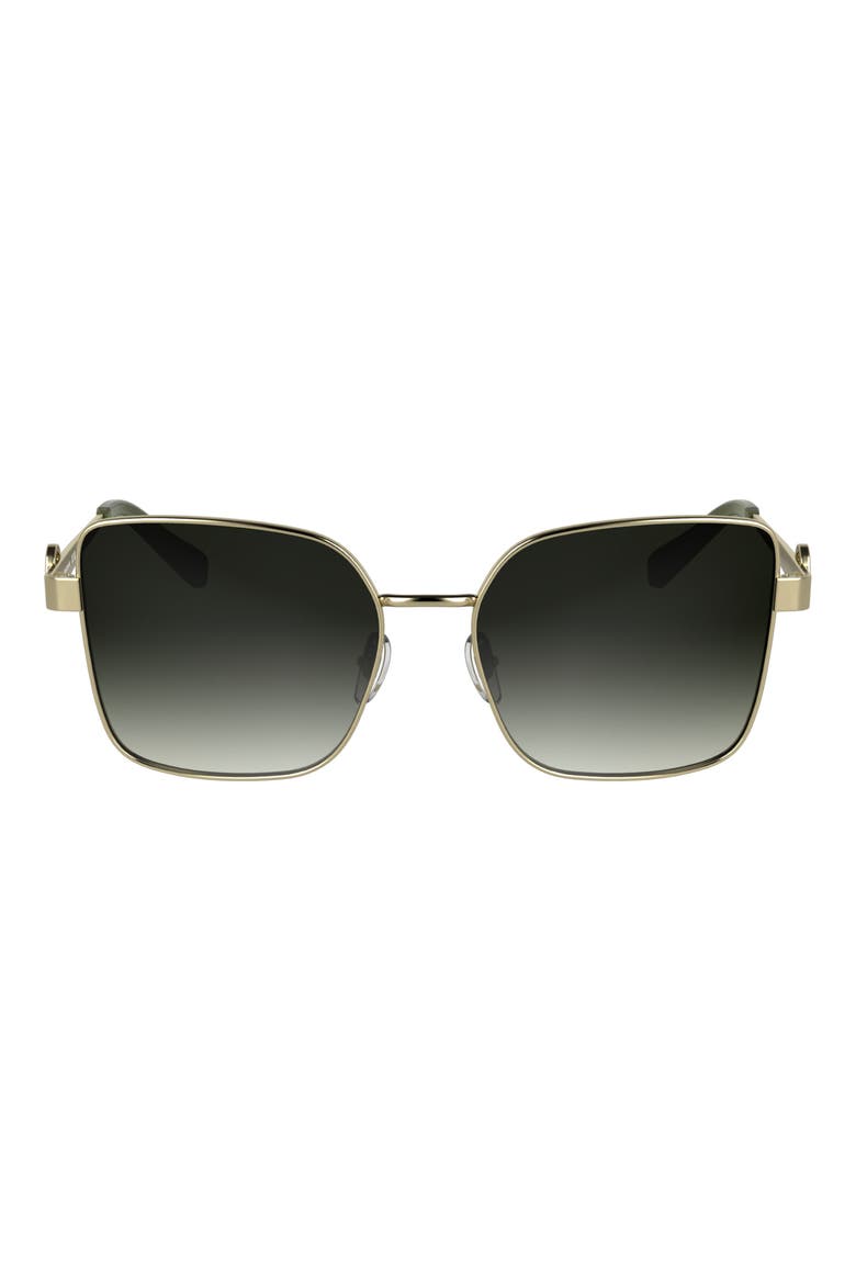 Medallion 56mm Butterfly Sunglasses, Main, color, GOLD/ GRADIENT KHAKI