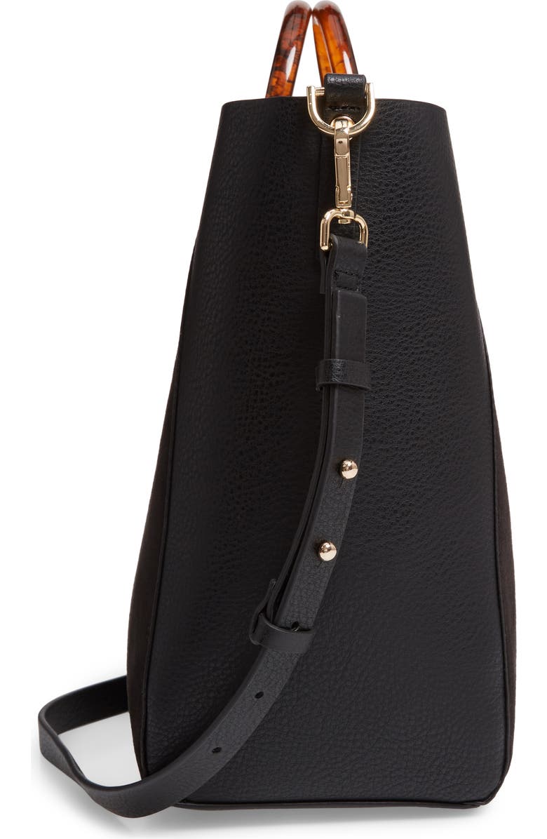 Topshop Sallie Faux Leather Shopper, Alternate, color,