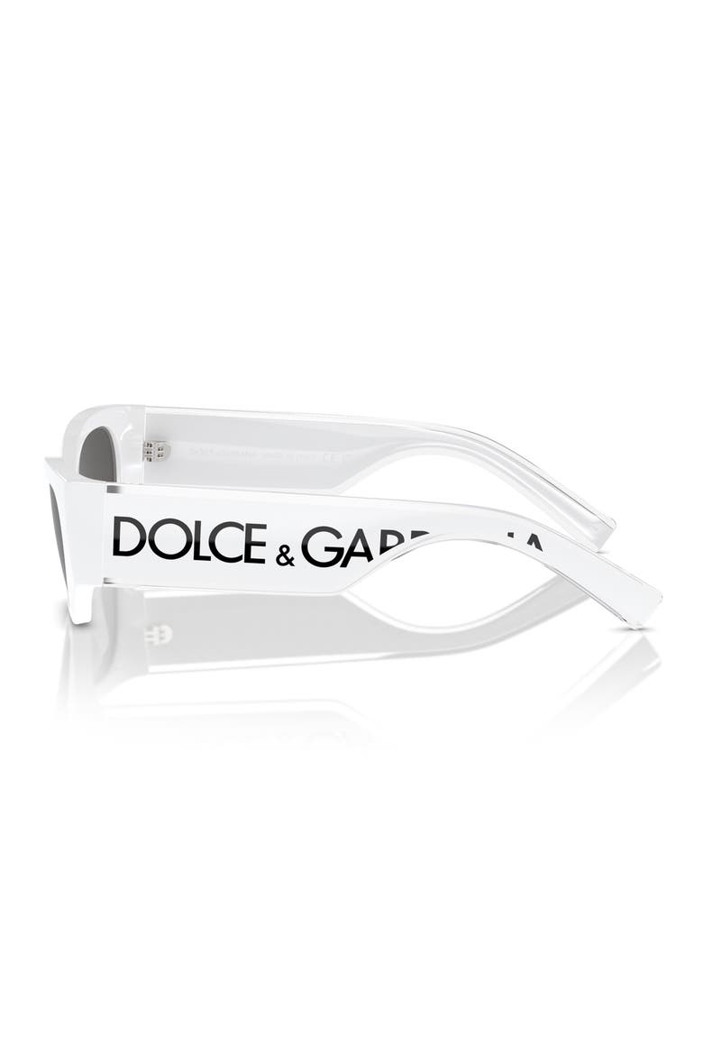 Kids' 48mm Small Cat Eye Sunglasses, Alternate, color, WHITE / DARK GREY