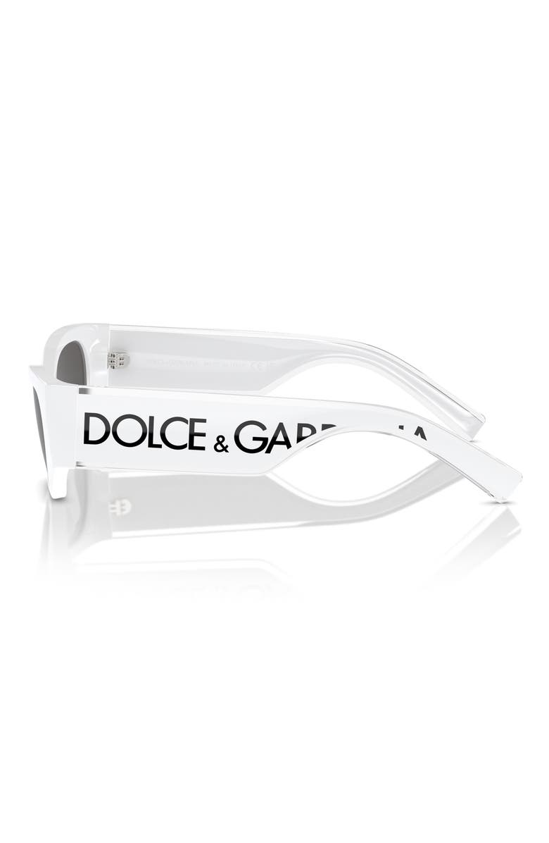 Dolce&Gabbana Kids' 48mm Small Cat Eye Sunglasses, Alternate, color, White / Dark Grey