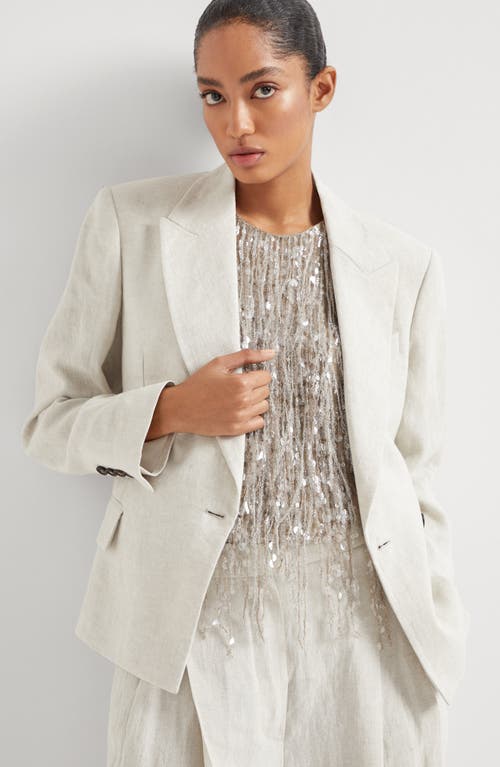 Shop Brunello Cucinelli Sparkling Blazer In Beige