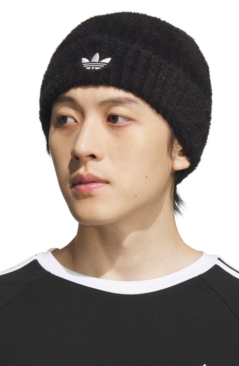 adidas Feels Beanie, Alternate, color, Black/ White