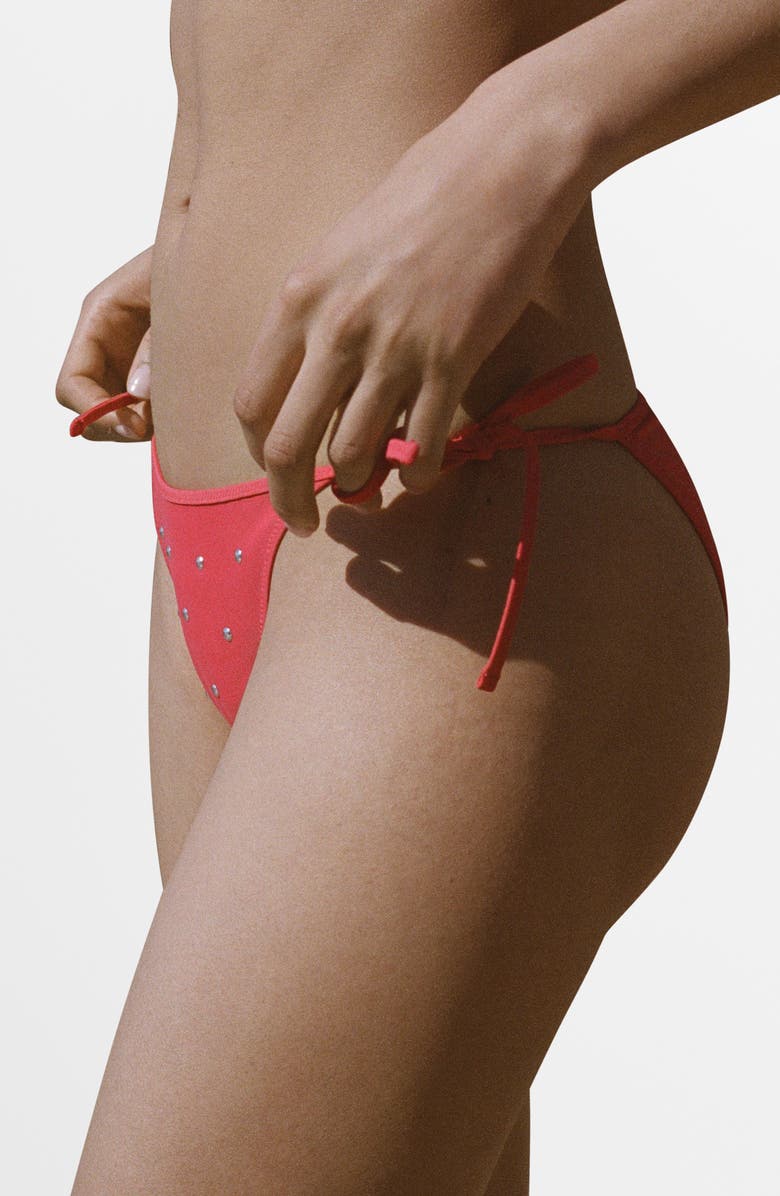 MANGO Studded Bikini Bottoms, Main, color, 
