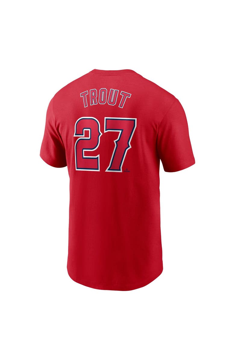 Nike Men's Nike Mike Trout Red Los Angeles Angels Fuse Name & Number T-Shirt, Alternate, color, Red