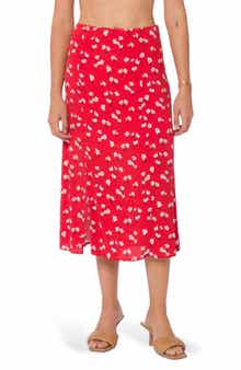 VELVET HEART Pull-On Floral Midi Skirt