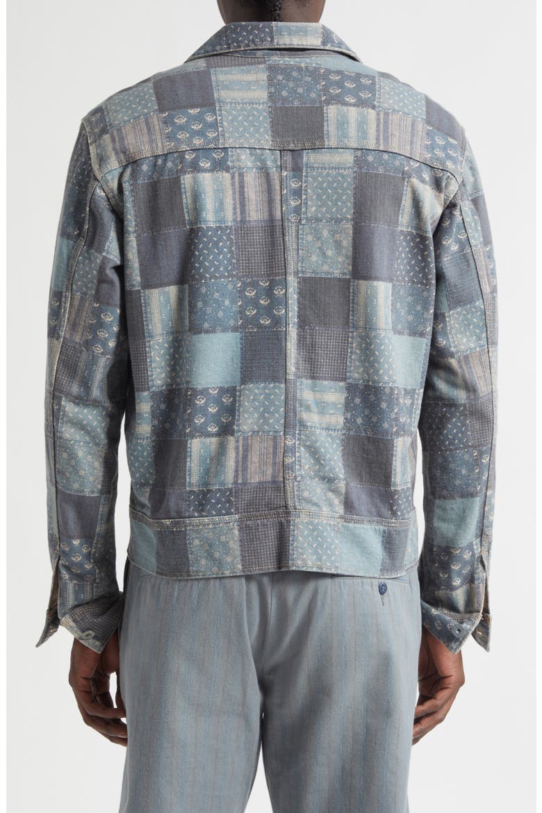 Patchwork Trompe l'Oeil Jersey Chore Jacket, Alternate, color, NAVY/ MULTI