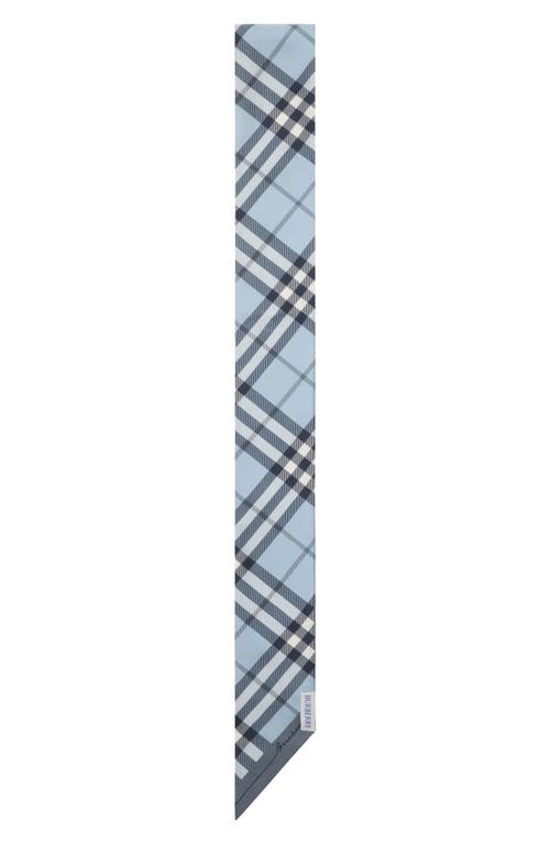 Burberry Check Skinny Silk Twill Scarf In Gray