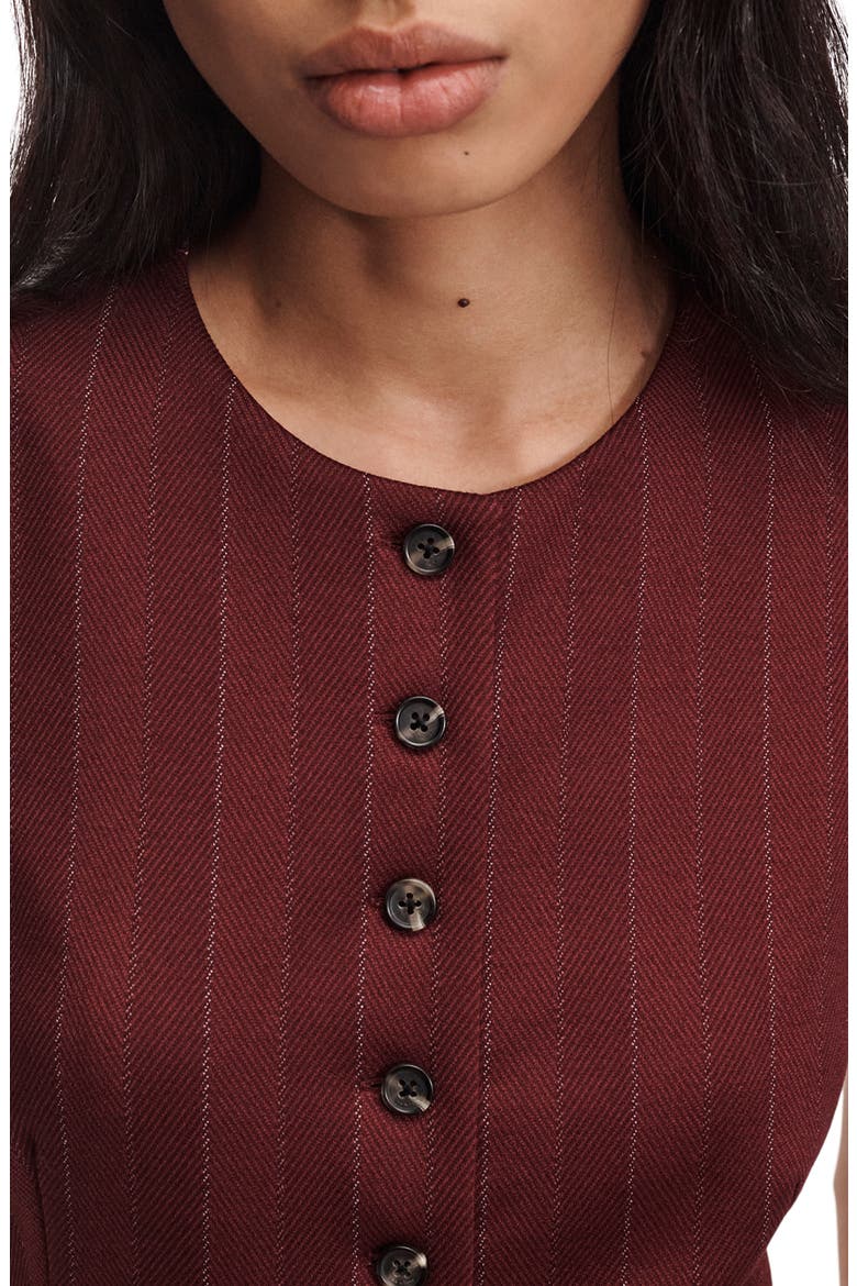 Irina Ponte Jacquard Long Vest, Alternate, color, BURGUNDY MULTI