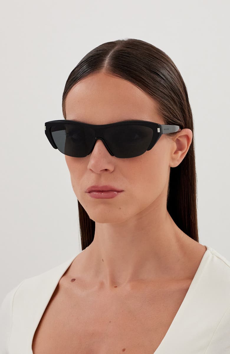 Saint Laurent SL 704 99mm Semi Rimless Mask Sunglasses, Alternate, color, 