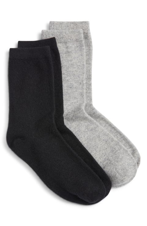 Assorted 2-Pack Cashmere Blend Crew Socks