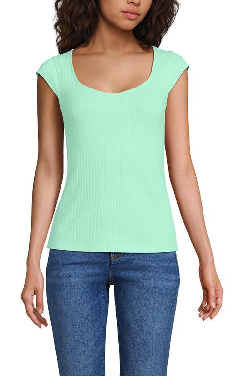 LANDS' END LANDS' END POINTELLE CAP SLEEVE TOP 
