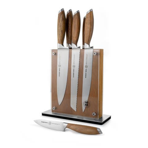 Bonded Teak 7-Piece Knife Block Set