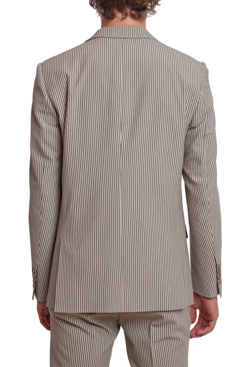 Dover Slim Fit Sport Coat, Alternate, color, GREY TAN CREAM SEERSUCKER