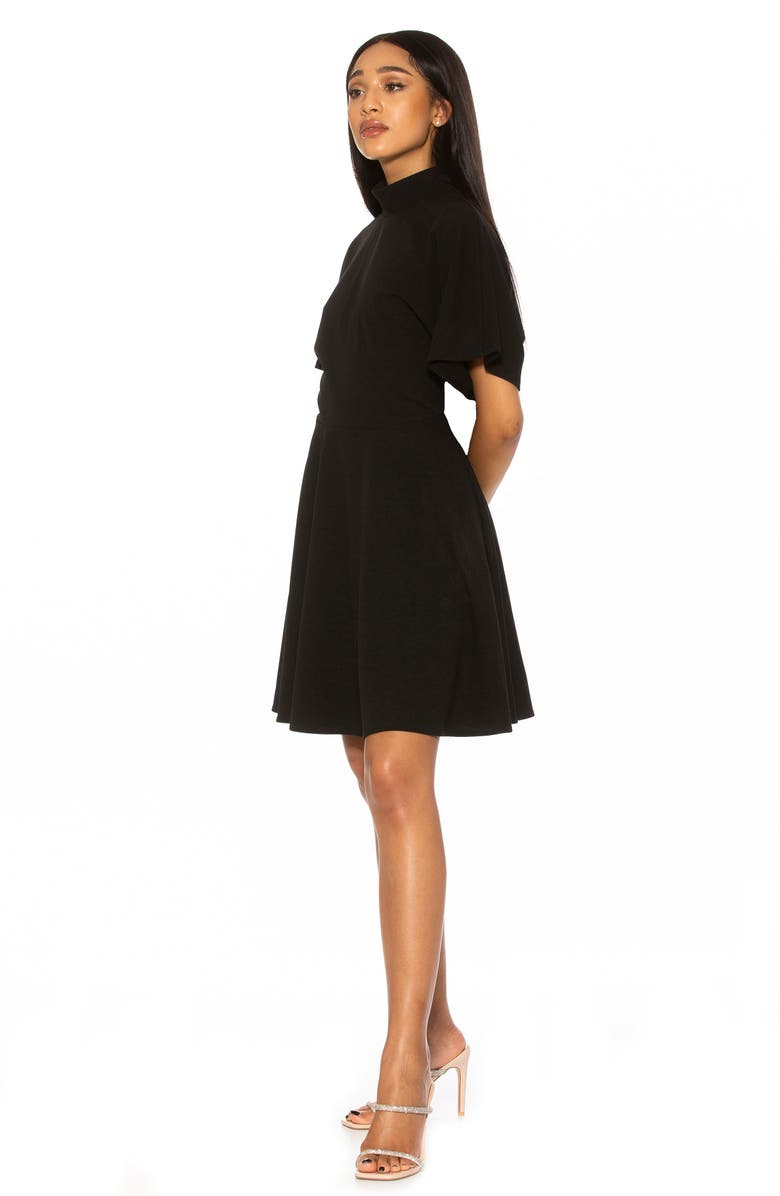 Alexia Admor Autumn Mock Neck Fit & Flare Dress, Alternate, color, Black