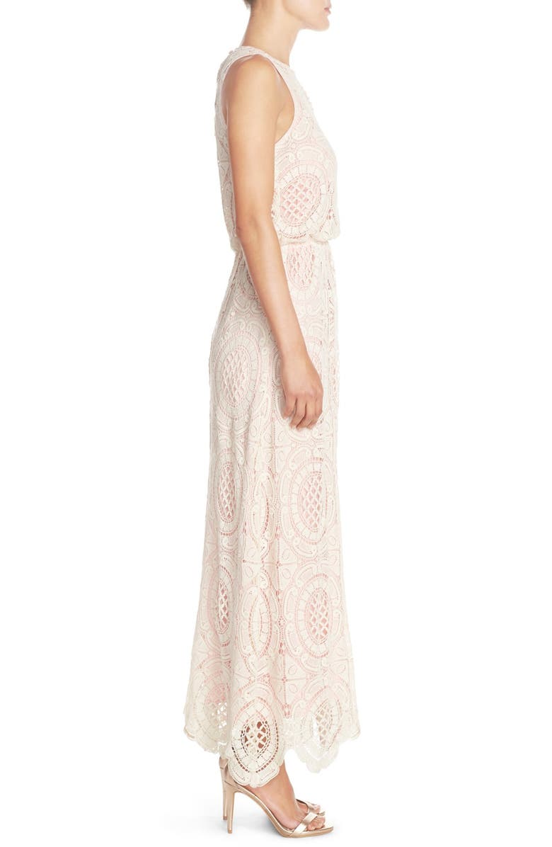 Eliza J Lace Blouson Maxi Dress, Alternate, color,