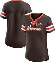 FANATICS Women's Fanatics Branded Brown Cleveland Browns Original State Lace-Up T-Shirt