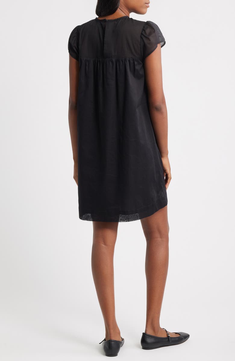 Charles Henry Pintuck Cotton Minidress, Alternate, color, Black