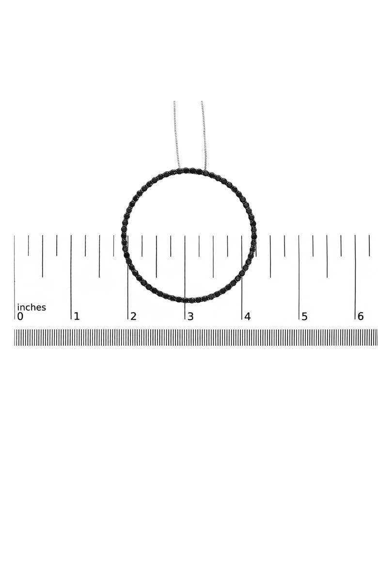 Haus of Brilliance Silver 5.0 Cttw Black Diamond Open Hoop Circle Pendant Necklace, Alternate, color, White
