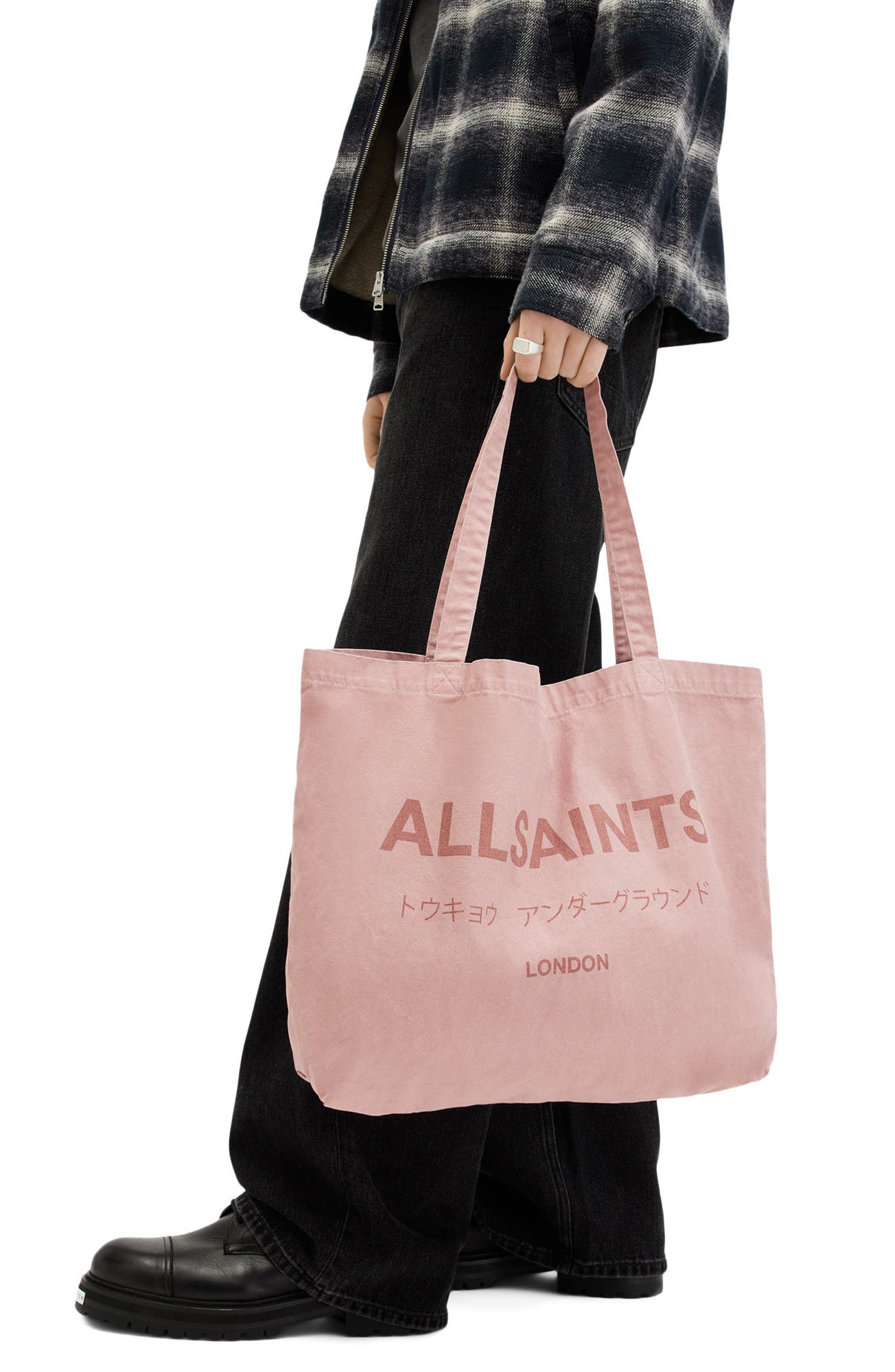 AllSaints Underground Tote, Alternate, color, Bramble Pink