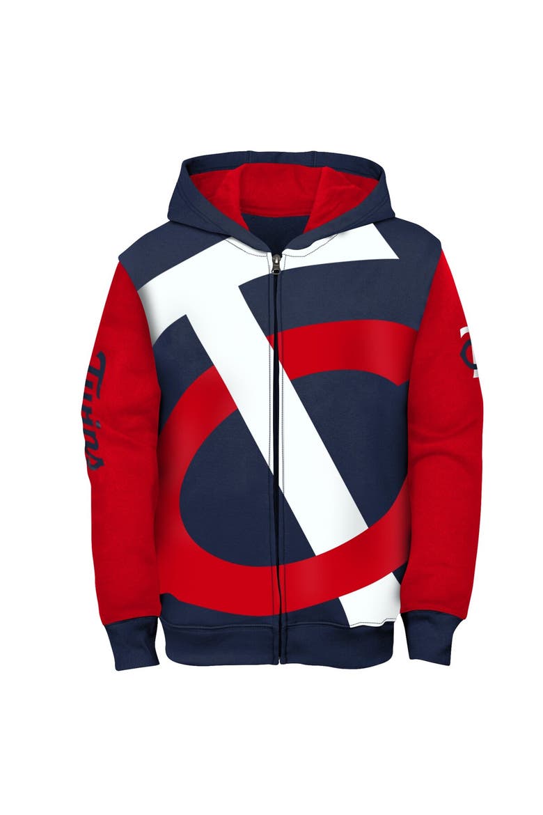 Youth Fanatics Branded Navy/Red Minnesota Twins Postcard Full-Zip Hoodie Jacket, Alternate, color, Navy