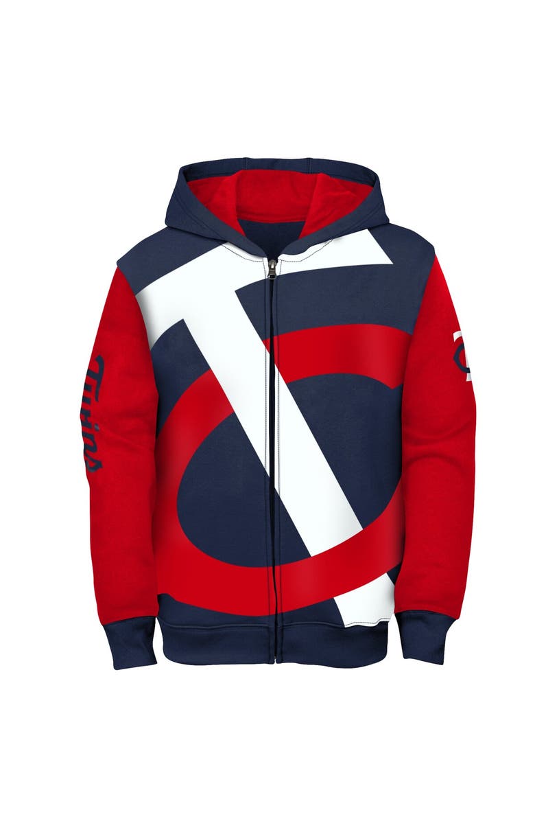 Outerstuff Youth Fanatics Branded Navy/Red Minnesota Twins Postcard Full-Zip Hoodie Jacket, Alternate, color,