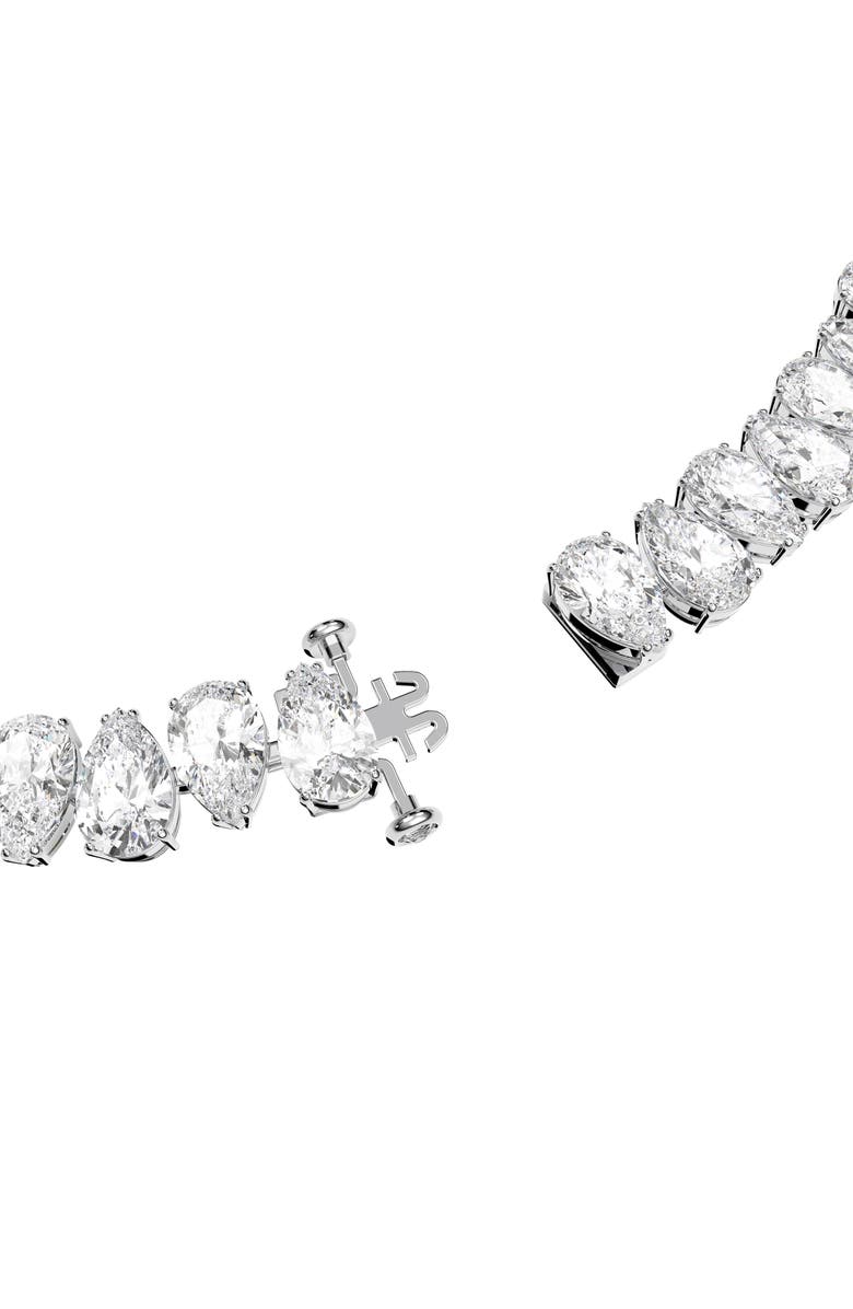 Swarovski Millenia Cubic Zirconia Pear Cut Tennis Necklace, Alternate, color, White