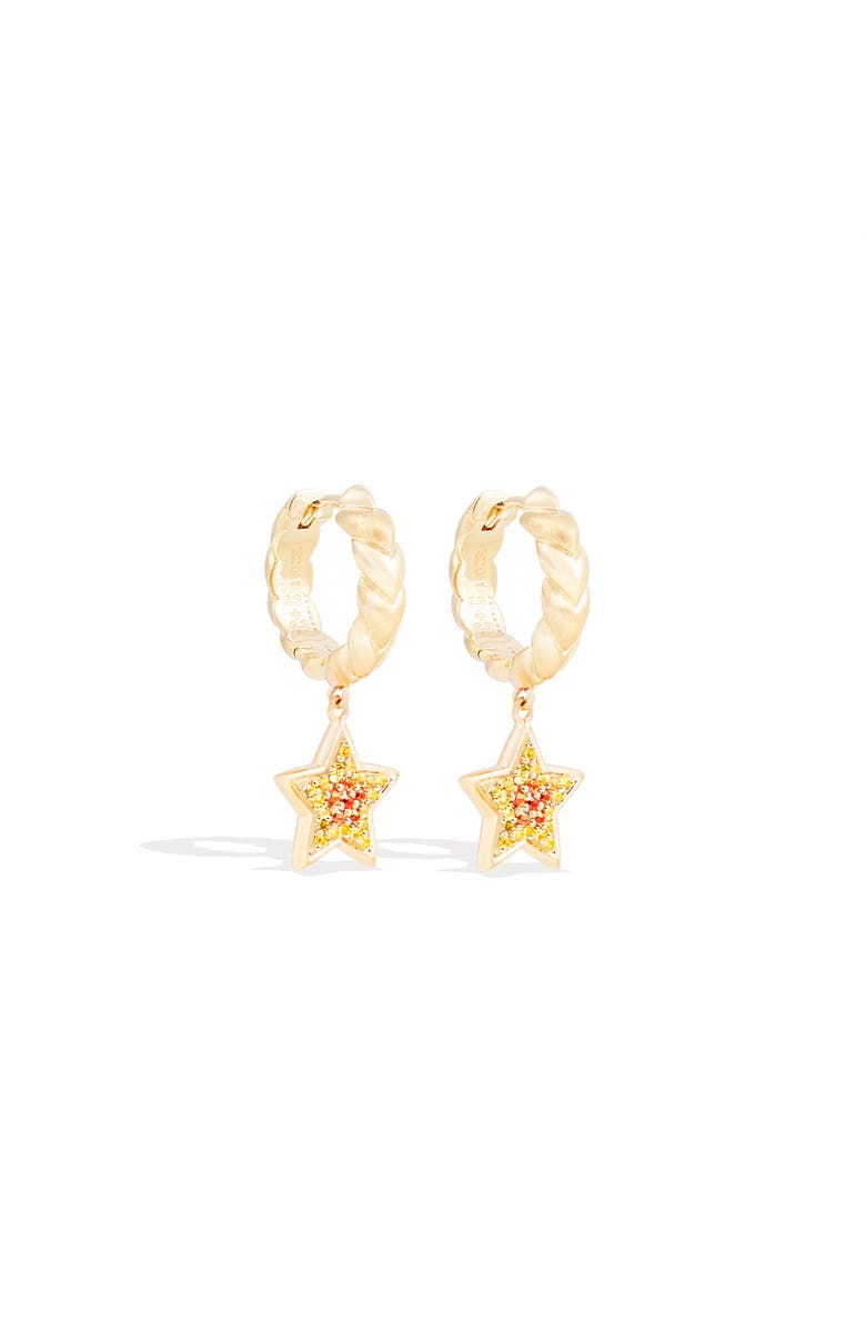 Campbell + Charlotte Juju Star Charm Huggie, Alternate, color, Gold