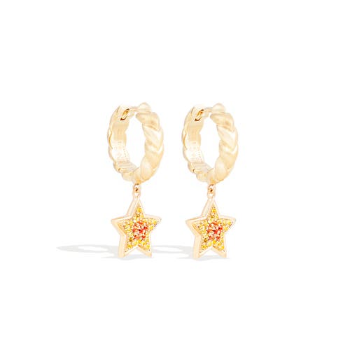 Campbell + Charlotte Juju Star Charm Huggie In Gold