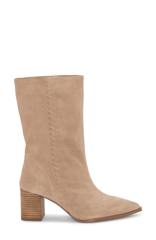 Vince Camuto Lorrys Whipstitch Block Heel Boot In Brown