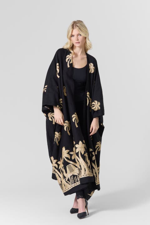 Luna Embroidered Linen Kaftan